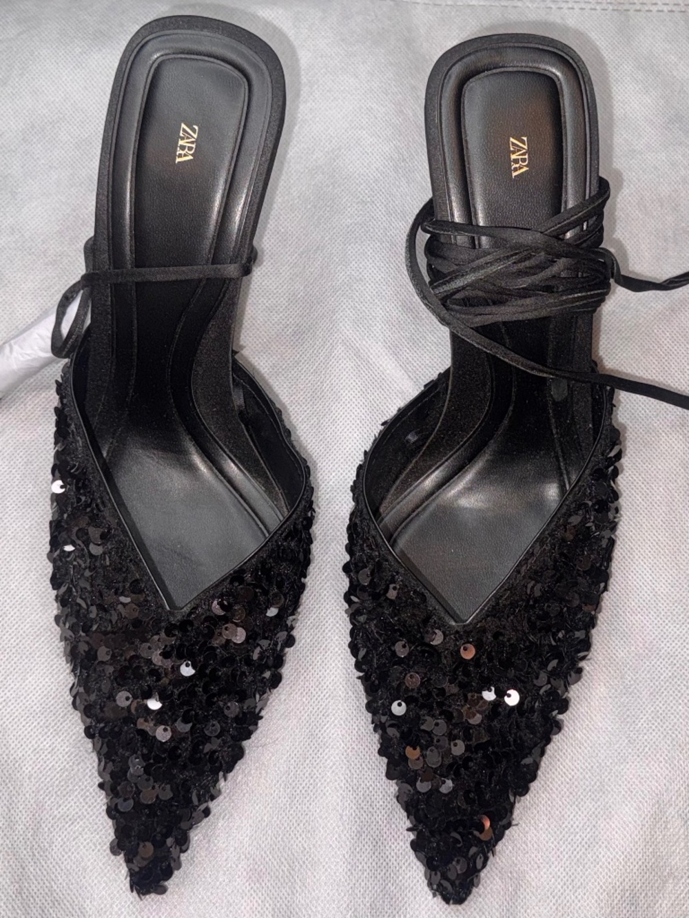 ZARA Sequin Slingback Pumps- Size 41